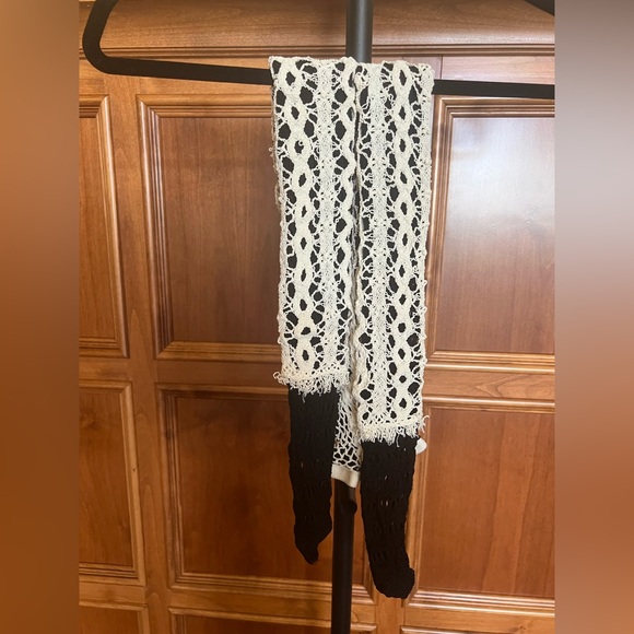 Yohji Yamamoto Torchon Lace Double Layered Leggings Cream White and Black OS - Picture 9 of 11